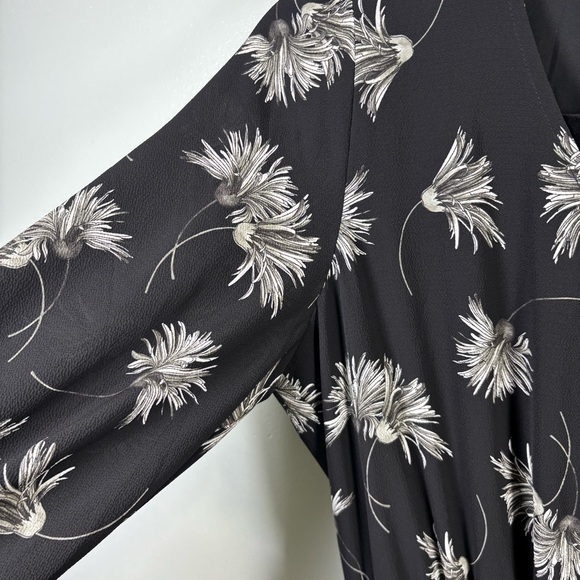 Talbots Black and White Floral Long Sleeve Dress Sz 8P - Picture 6 of 9